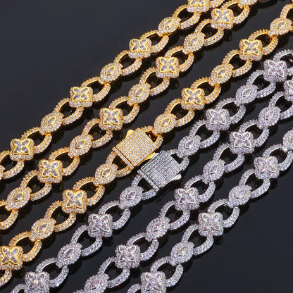 11mm Men's Infinity 8 Clover Chain | Heavy Iced Out Zircon Necklace | Custom Hip Hop Bling | Caratix - CaratixJewelry