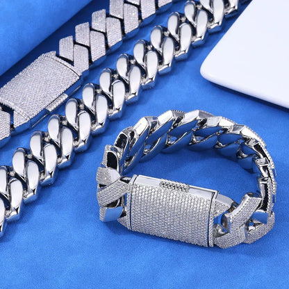 Iced Out Cuban Bracelet Six Row Zircon Cuban Link Gold Chain Style - CaratixJewelry