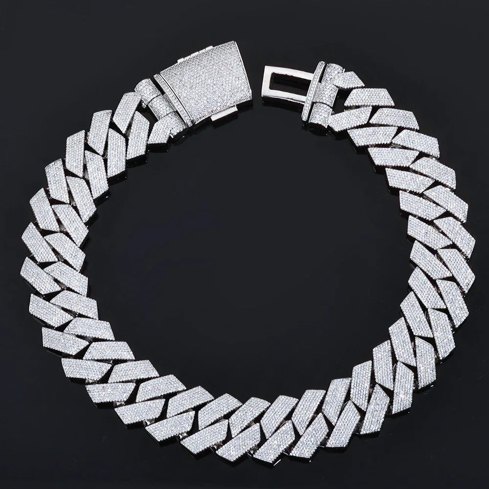 36mm Iced Out Cut Cuban Chain Zircon - CaratixJewelry