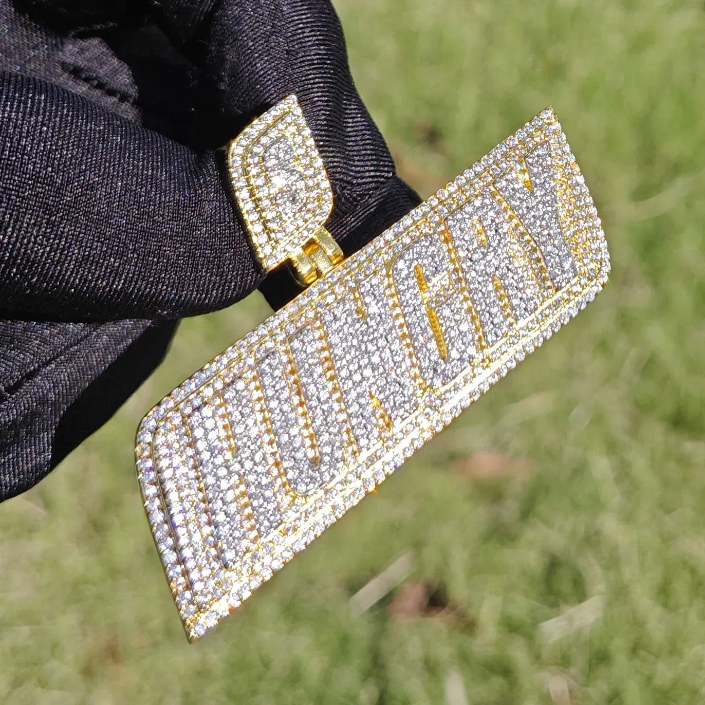 Huncry Letter Pendant Necklace | CZ Iced Out Hip Hop Streetwear Jewelry - CaratixJewelry