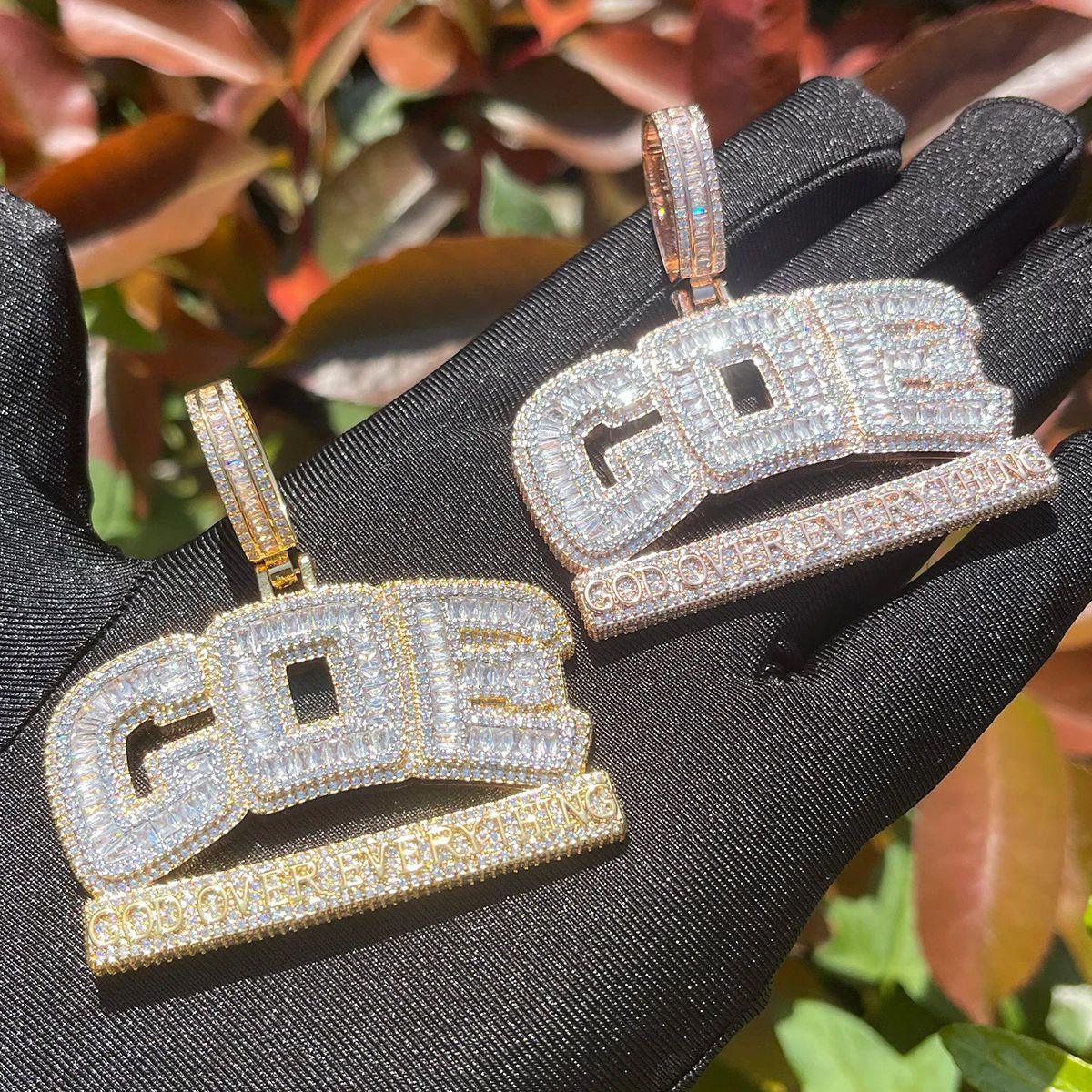 Men's "God Over Everything" Necklace | Premium Copper CZ Inspirational Jewelry - CaratixJewelry
