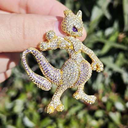 Iced Out Mystic Creature Pendant Necklace – Hip Hop CZ Cartoon Jewelry Trend - CaratixJewelry