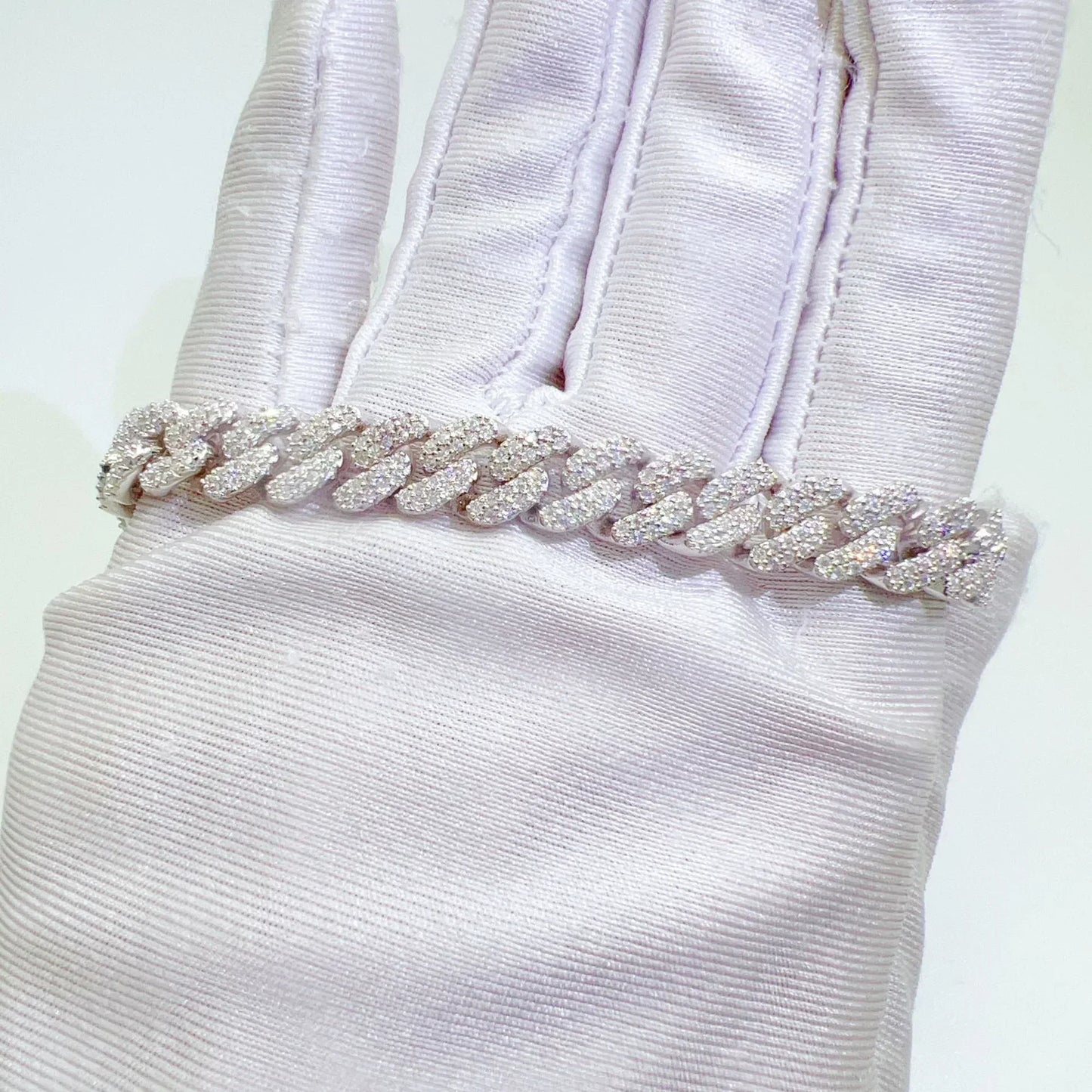 8mm Double-Row Moissanite Cuban Link Chain – S925 Sterling Silver Iced-Out Hip Hop Streetwear Necklace - CaratixJewelry