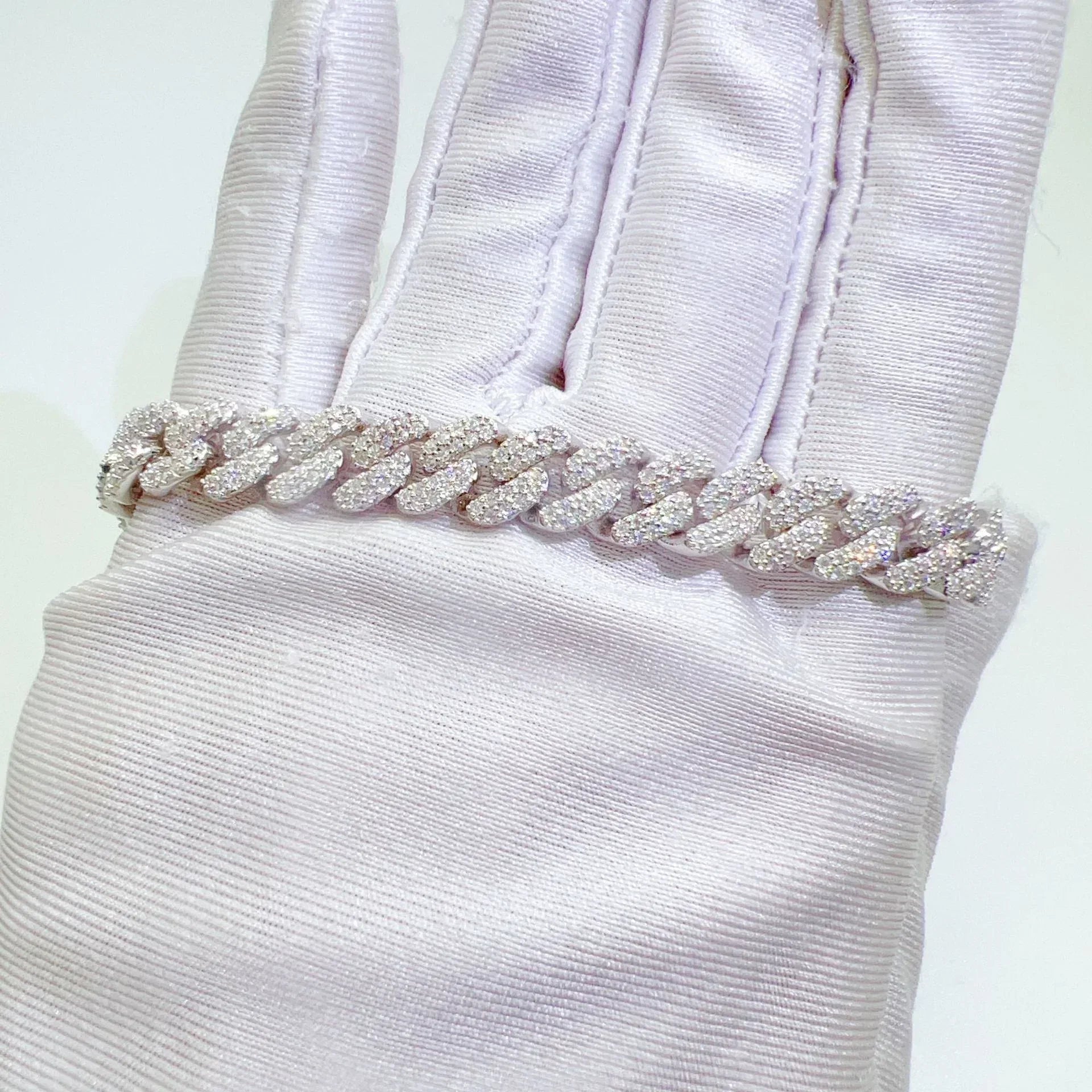 8mm Double-Row Moissanite Cuban Link Chain – S925 Sterling Silver Iced-Out Hip Hop Streetwear Necklace - CaratixJewelry