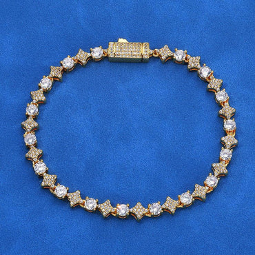 6mm Star Zircon Tennis Bracelet Custom Hip Hop Jewelry for Men | Caratix Jewelry - CaratixJewelry
