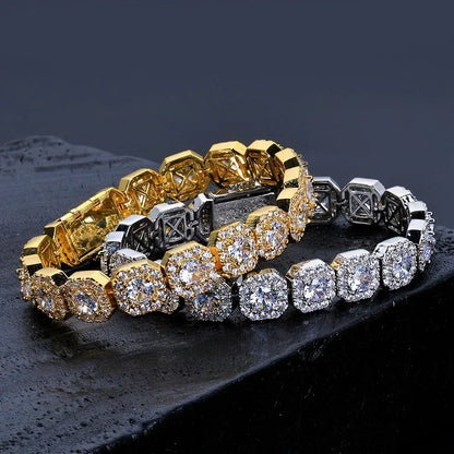 Iced Out Ice Chain Zircon Bracelet Luxury Hip Hop Jewelry for Men | Caratix Jewelry - CaratixJewelry