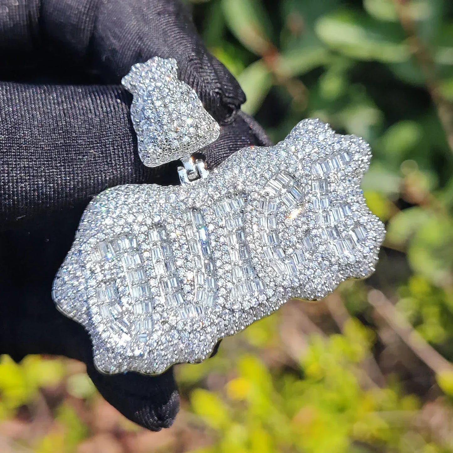 JUICE Letter Pendant Necklace | CZ Iced Out Hip Hop Streetwear Jewelry - CaratixJewelry