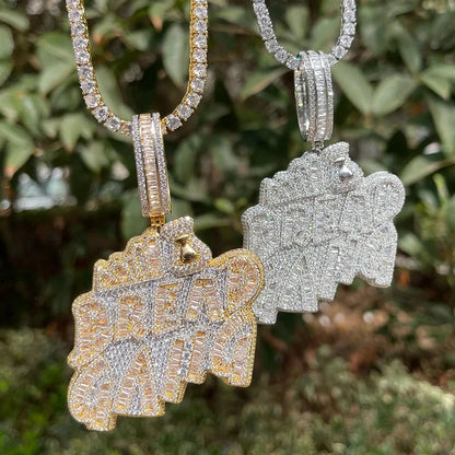 Luxury Women's BREADGANG Pendant Necklace | Hip Hop Iced Out CZ Jewelry | Genuine Copper 18K Gold Plated Bling | Streetwear Gift | Caratix - CaratixJewelry