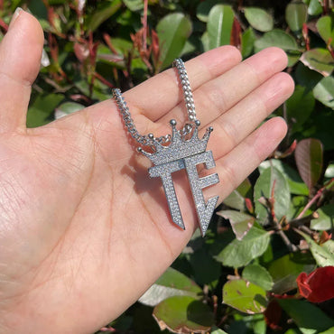 Men's Royal Initial Necklace | Premium Copper CZ Custom Style Jewelry Caratix - CaratixJewelry