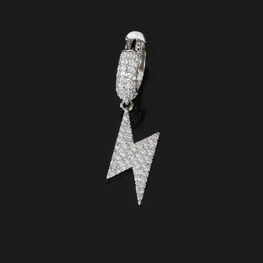 Hoop Earrings with Lightning Design and Micro-Pave Zircon Stones for Men and Women | Trendy Hip Hop Jewelry | Caratix Jewelry - CaratixJewelry