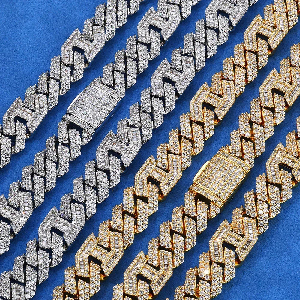 15mm Iced Out Cuban Chain Zircon Hip Hop Jewelry Necklace - CaratixJewelry