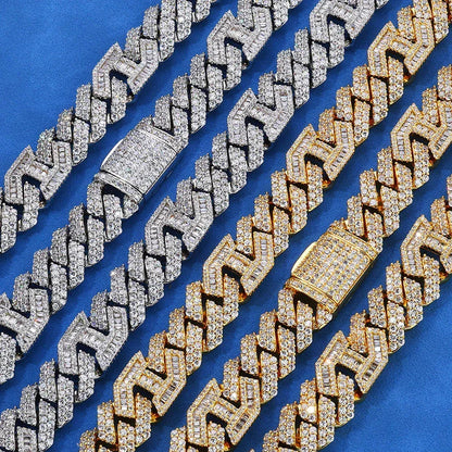 15mm Iced Out Cuban Chain Zircon Hip Hop Jewelry Necklace - CaratixJewelry