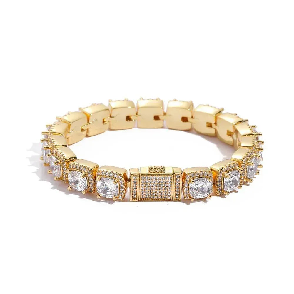 Iced Out Chain Bracelet with Copper and Zircon Stones for Men | Caratix Jewelry - CaratixJewelry