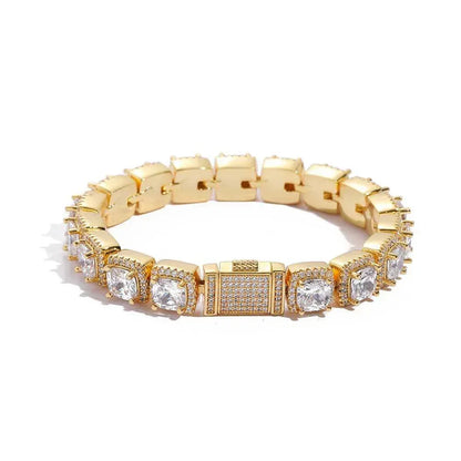 Iced Out Chain Bracelet with Copper and Zircon Stones for Men | Caratix Jewelry - CaratixJewelry