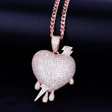 Men's Electric Love Necklace | Premium Copper CZ Streetwear Jewelry Caratix - CaratixJewelry