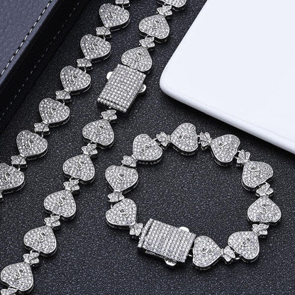 15mm Money Bag Cuban Bracelet Zircon Rapper Chain - CaratixJewelry