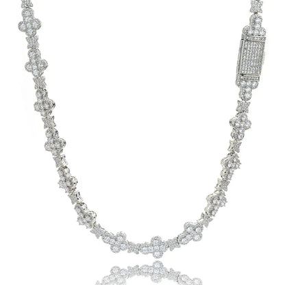 10mm Star & Cross Moissanite Necklace – S925 Sterling Silver Iced-Out Women’s Luxury Hip Hop Streetwear Jewelry - CaratixJewelry