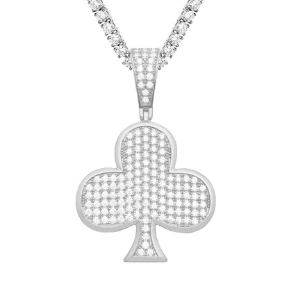 S925 Silver Moissanite Plum Blossom Pendant | Iced Out Flower Charm for Tennis Chains | Caratix