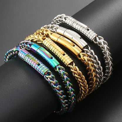 6mm Cuban Chain Necklace Stainless Steel Titanium Gold Chain Rapper Style | Caratix Jewelry - CaratixJewelry