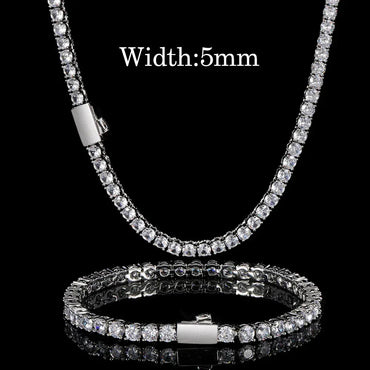 Tennis Chain Zircon Hip Hop Necklace Rapper Iced Out Chain Style for Men | Caratix Jewelry - CaratixJewelry