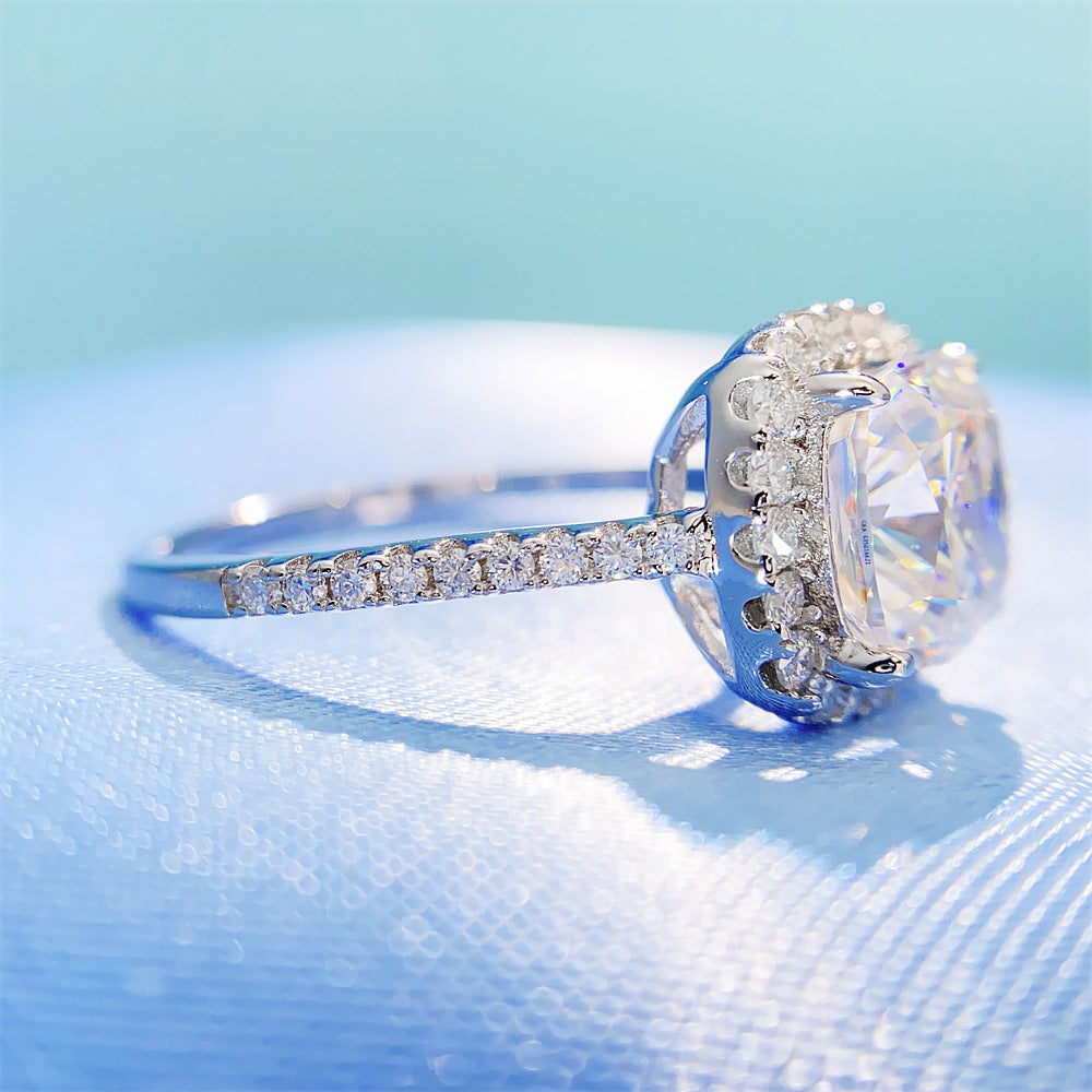 2026 Summer Collection: 2.5 Carat Cushion Cut Moissanite Ring | S925 Silver Ring | Caratix