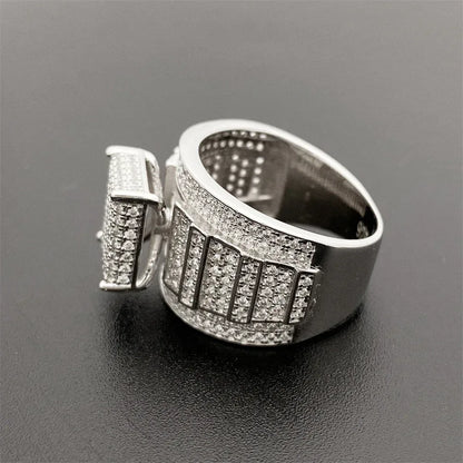D-Color Moissanite Hip Hop Ring | S925 Silver Unisex Iced Out Fashion Jewelry - CaratixJewelry