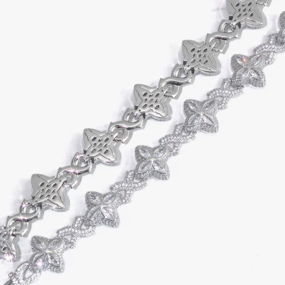 8mm Men's Thorn & Infinity 8 Clover Chain | Iced Out Zircon Necklace & Bracelet | Custom Gold Chain Rapper Style | Caratix - CaratixJewelry