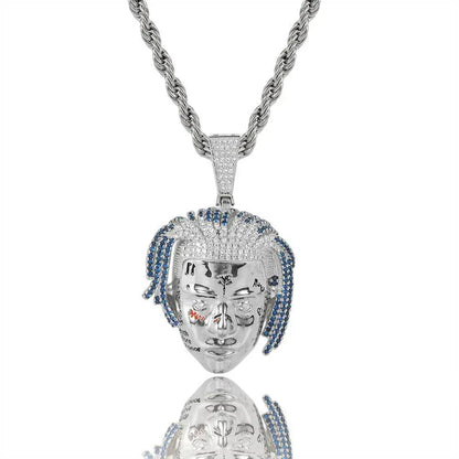 Custom Hip Hop Singer Portrait Pendant Necklace with Zircon Stones for Men | Caratix Jewelry - CaratixJewelry