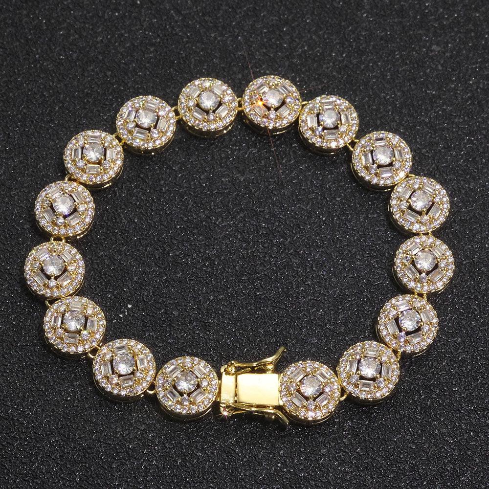 Custom Round & Baguette Mixed-Cut Cluster Bracelet | Elite Bling Jewelry | Caratix - CaratixJewelry