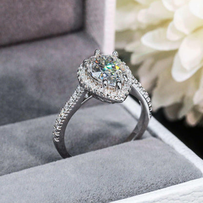 2ct Teardrop Moissanite Ring | S925 Silver Romantic Women’s Proposal Jewelry - CaratixJewelry