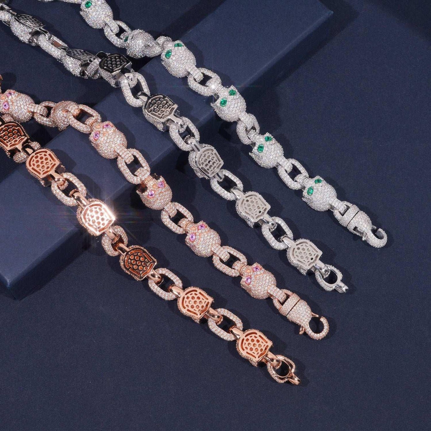 Moissanite Skull Cuban Link Bracelet | S925 Silver Men’s Iced Out Hip Hop Jewelry - CaratixJewelry