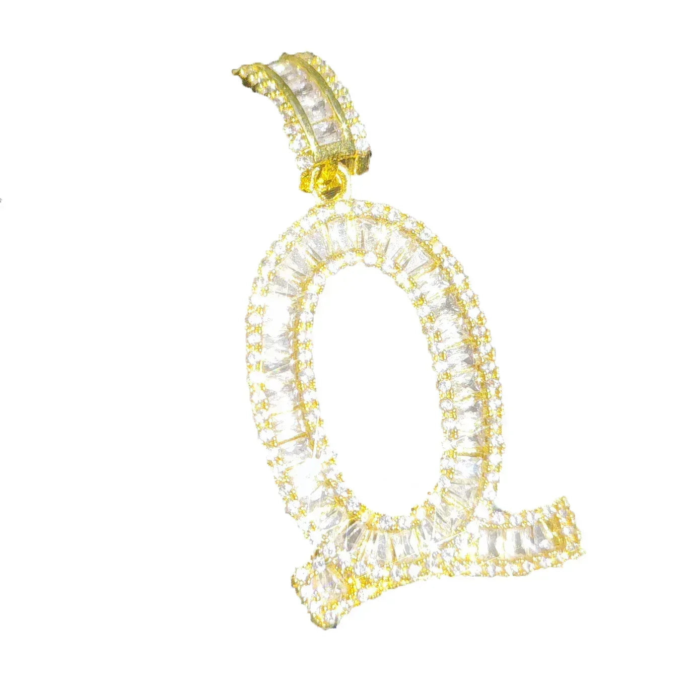 T Letter Single Row Pendant | CZ Iced Out Hip Hop Streetwear Trendy Necklace - CaratixJewelry