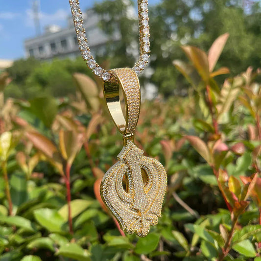 Iced Out Fleur-de-Lis Pendant | Men's Royal Lily Necklace Luxury Hip Hop Bling | Caratix - CaratixJewelry