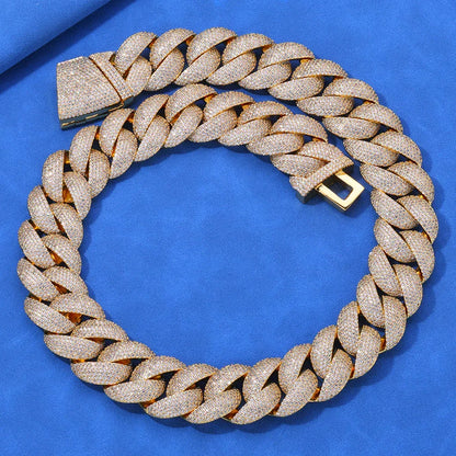 Hip Hop 24mm S925 Silver Bubble Cuban Link Necklace – CZ Stones, Custom Luxury Jewelry for Men | Caratix Jewelry - CaratixJewelry