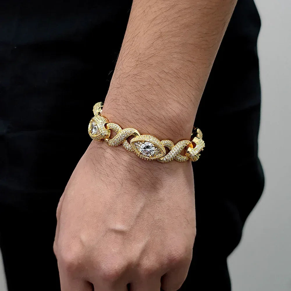 Infinity Eye Zircon Cuban Link Bracelet Luxury Hip Hop Jewelry - CaratixJewelry
