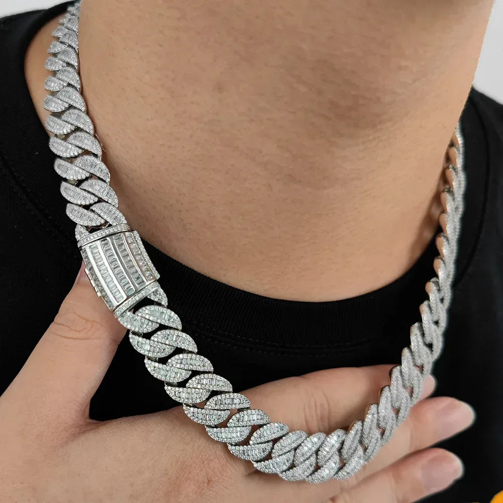 Miami Link Cuban Necklace T-Shape Zircon Hip Hop Jewelry - CaratixJewelry
