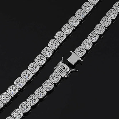 10mm Square Tennis Chain Bracelet with Micro-Paved Square Zircon for Men | Caratix Jewelry - CaratixJewelry
