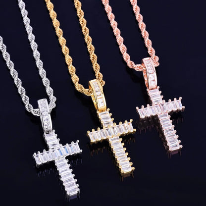 Men's Rectangular Ice Cube Necklace | Premium Copper CZ Minimalist Jewelry Caratix - CaratixJewelry