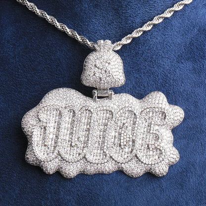 Iced Out "JUICE" Letter Pendant | Men's Real Copper CZ Necklace | 3D Bubble Letter Hip Hop Bling | Luxury Power & Influence Statement | Caratix - CaratixJewelry