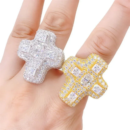 Men’s D-Color VVS Moissanite Ring | S925 Silver Full Iced Out Hip Hop Jewelry - CaratixJewelry