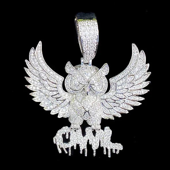 Vintage Eagle Spirit Pendant | Men's Retro Punk Necklace | Distressed Real Copper Hawk Charm - CaratixJewelry