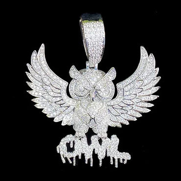 Vintage Eagle Spirit Pendant | Men's Retro Punk Necklace | Distressed Real Copper Hawk Charm - CaratixJewelry