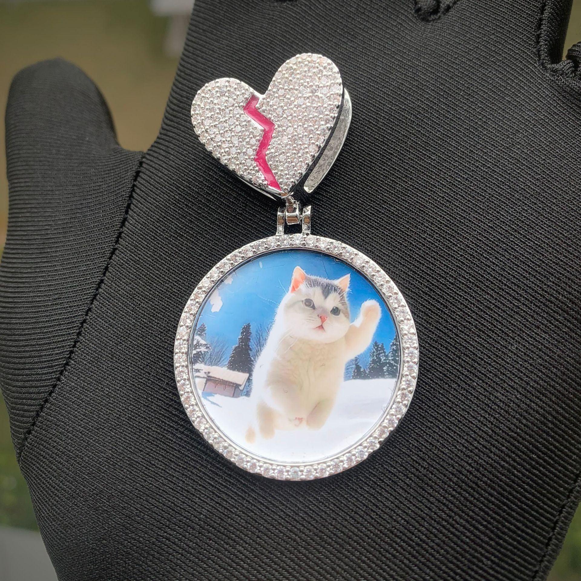 Epoxy Photo Pendant Necklace | Iced Out CZ Custom Picture Hip Hop DIY Jewelry - CaratixJewelry