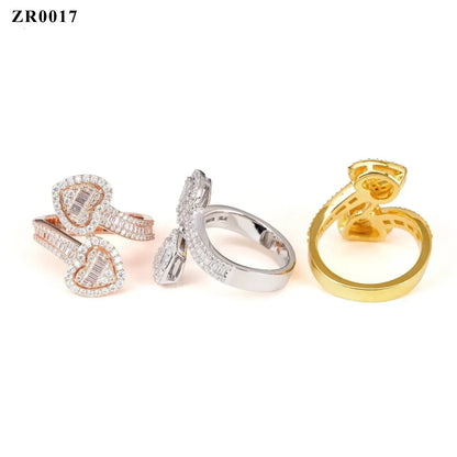 Heart Moissanite Hip Hop Ring | S925 Silver D-Color Step-Cut Unisex Iced Out Jewelry - CaratixJewelry