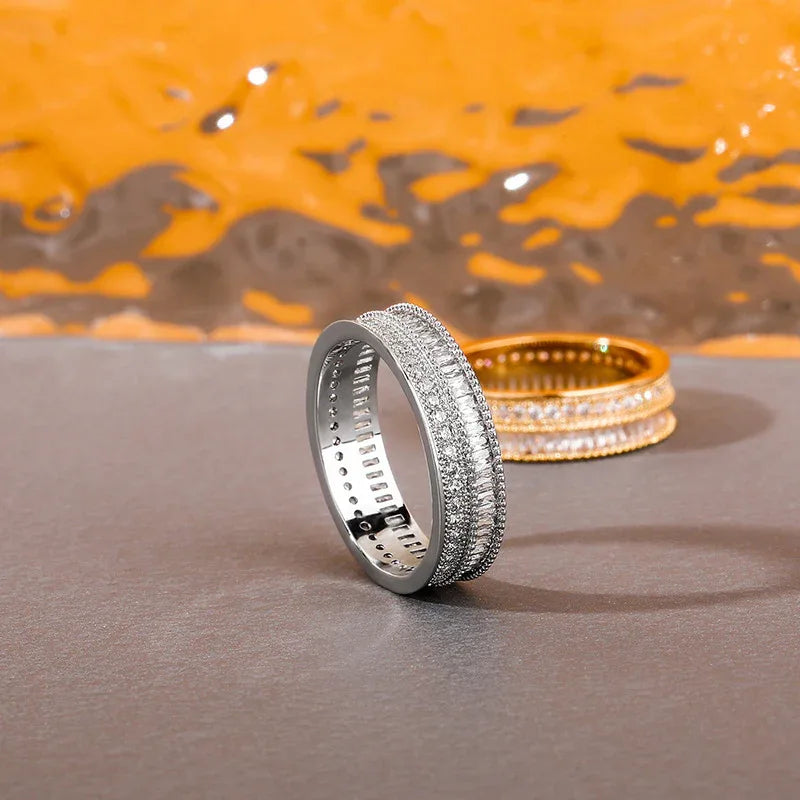 Unisex Iced Out Hip Hop Ring | Full Zirconia Fashion Band | Caratix