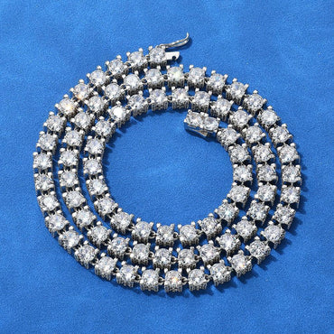 6mm Moissanite Tennis Chain – Custom S925 Sterling Silver Iced-Out Hip Hop Men’s Luxury Streetwear Necklace - CaratixJewelry