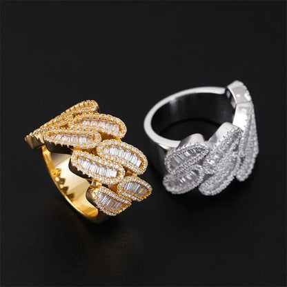 D-Color Step-Cut Moissanite Ring | S925 Silver Unisex Iced Out Hip Hop Jewelry - CaratixJewelry