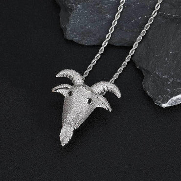 Goat Head Pendant Necklace with Micro-Pave Zircon for Men | Caratix Jewelry - CaratixJewelry