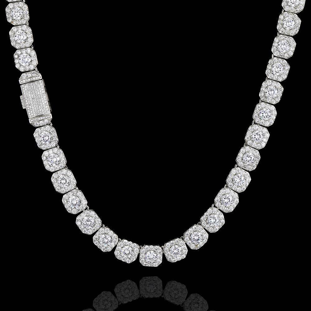 Ice Cube Moissanite Chain – S925 Sterling Silver Iced-Out Hip Hop Men’s Trendy Streetwear Necklace - CaratixJewelry