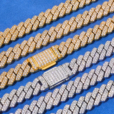 Custom 8mm Rhombus Double-Row Cuban Necklace - CaratixJewelry